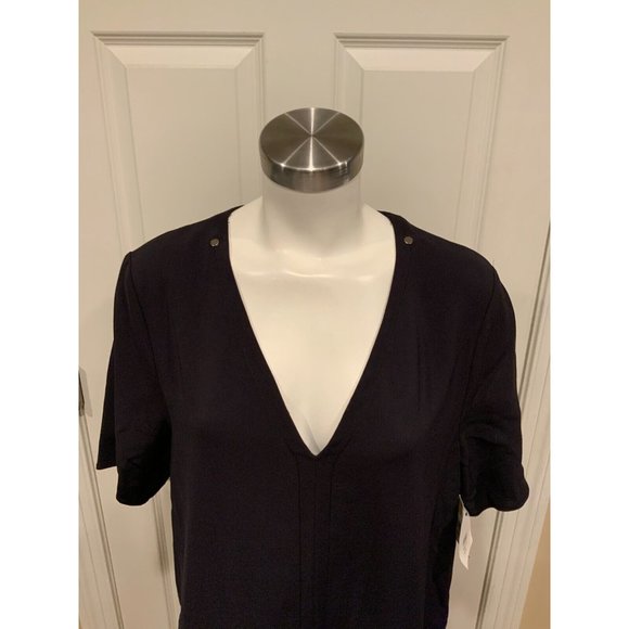 By Malene Birger Black Studded V-Neck Shift Dress, Size 6 (US) 38 (FR) NWT! - Picture 2 of 10